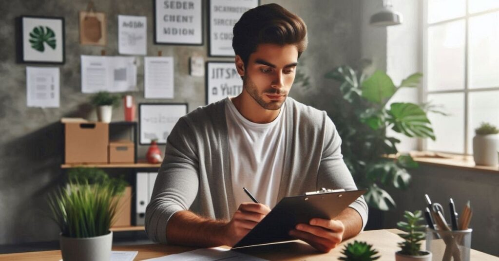 A person following a checklist.