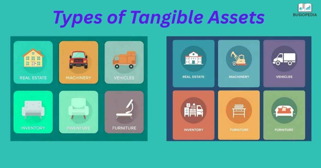 Representation of different types of tangible assets